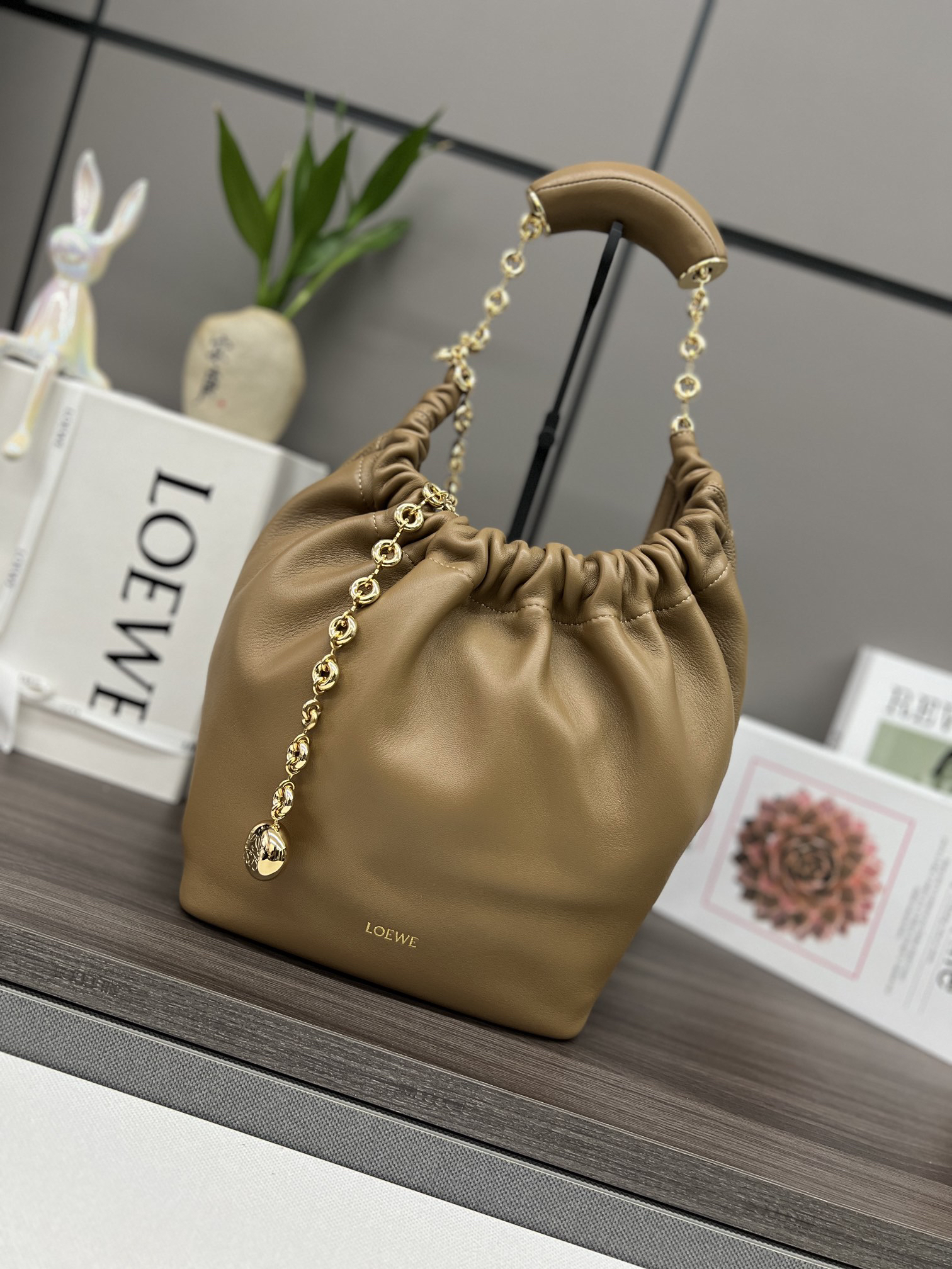 Loewe Squeeze Napa Leather Handbag - Adjustable Ruffles